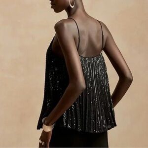 NWT Banana Republic Sequin Pleated Camisole SZ M